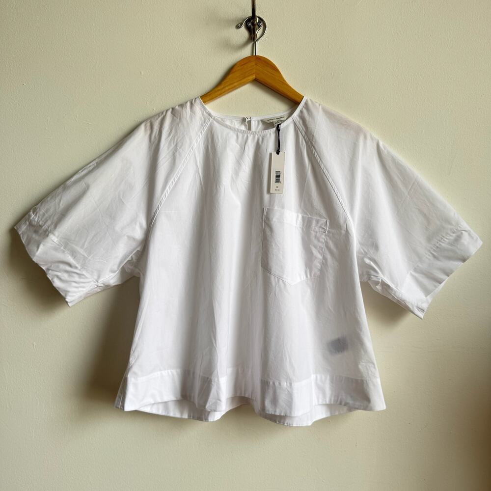 NWT BANANA REPUBLIC Boxy White Swing Hem Top